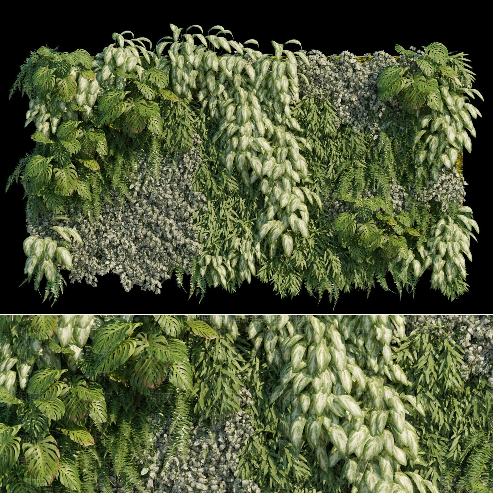 现代绿植墙3D模型下载【ID:453928227】