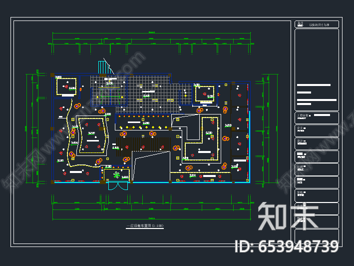 浪漫之都咖啡厅内部装修施工图下载【ID:653948739】