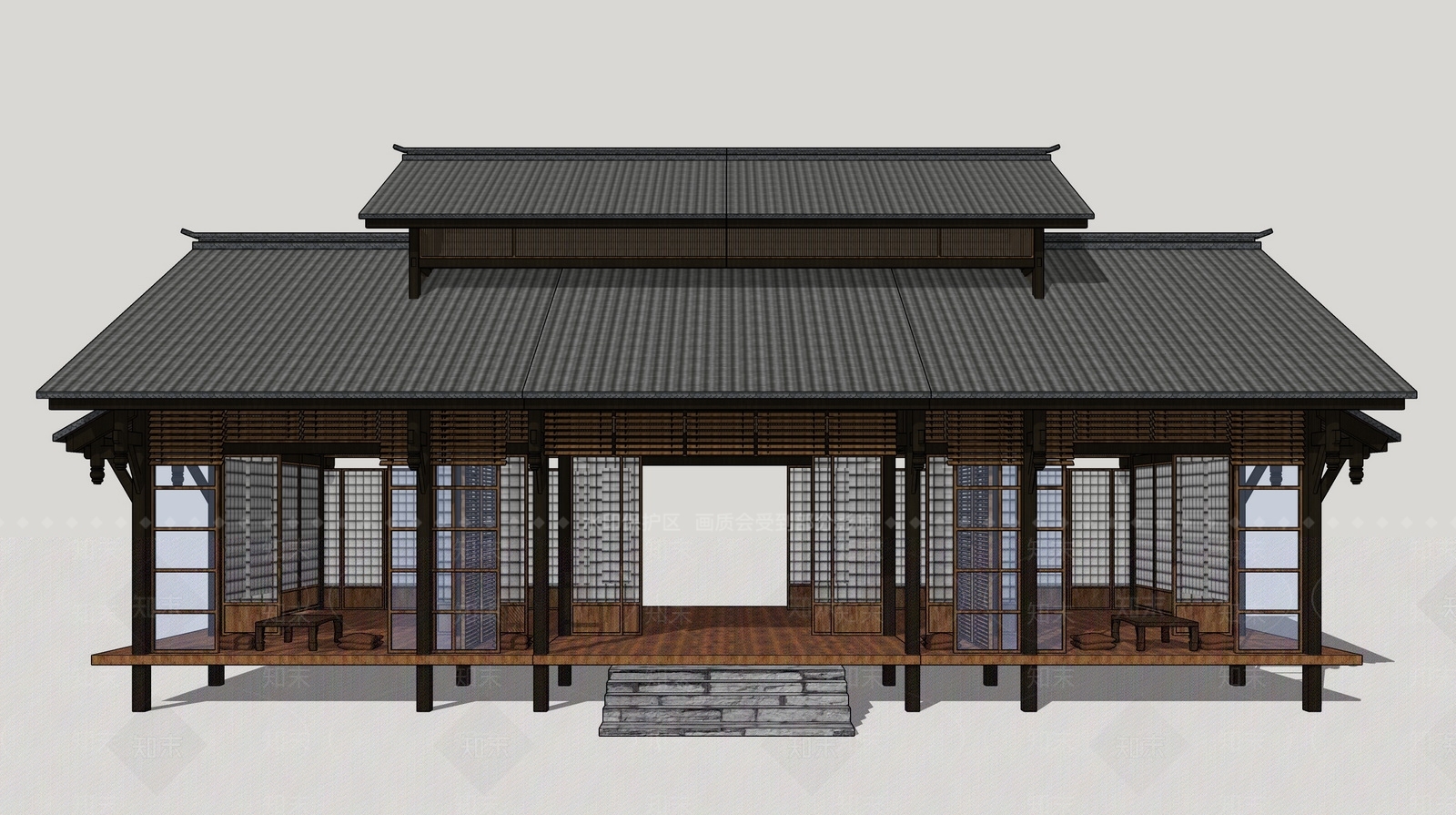 日式风格茶室SU模型下载【ID:353950720】