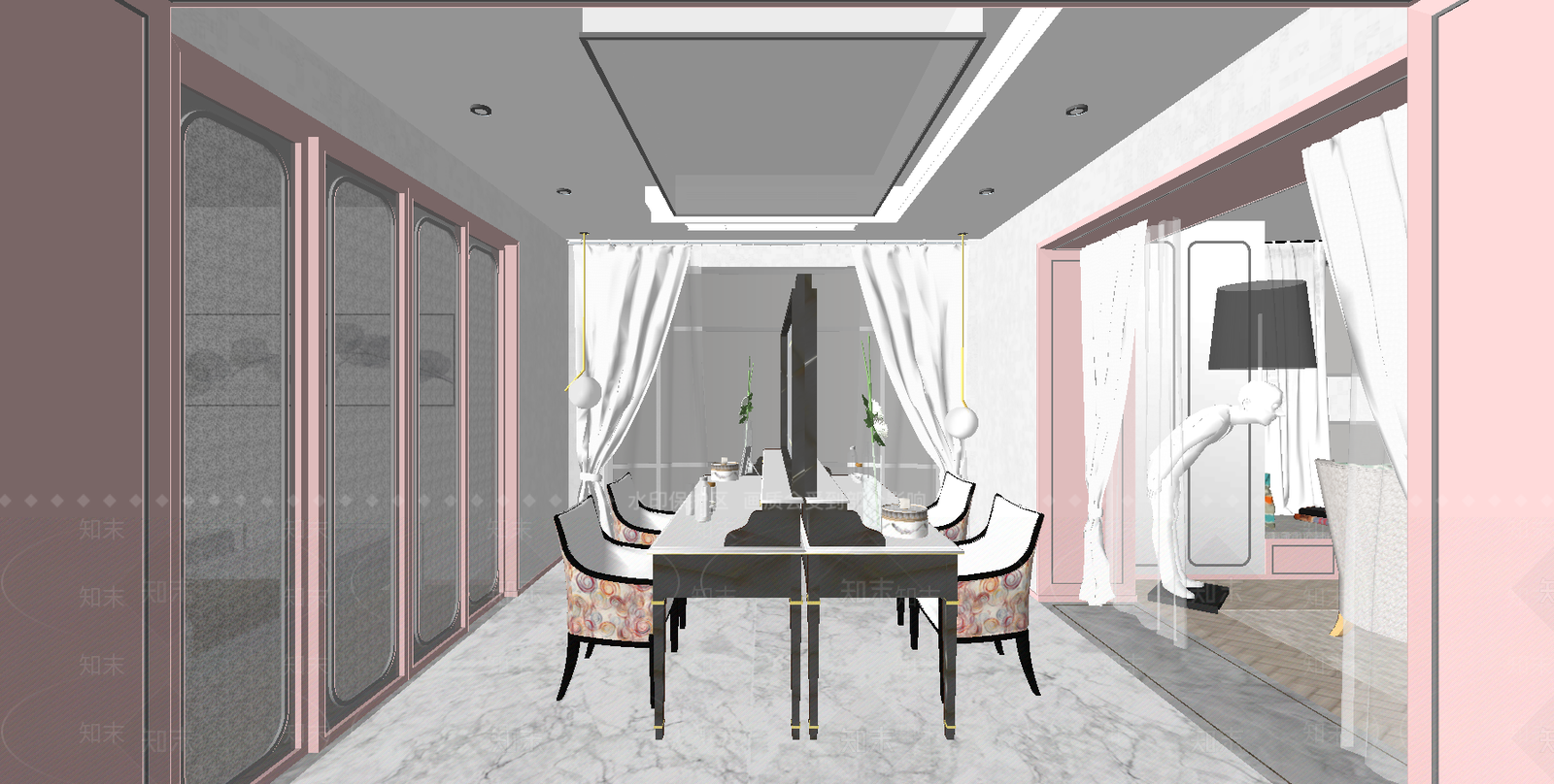 现代风格婚纱摄影店SU模型下载【ID:153953142】