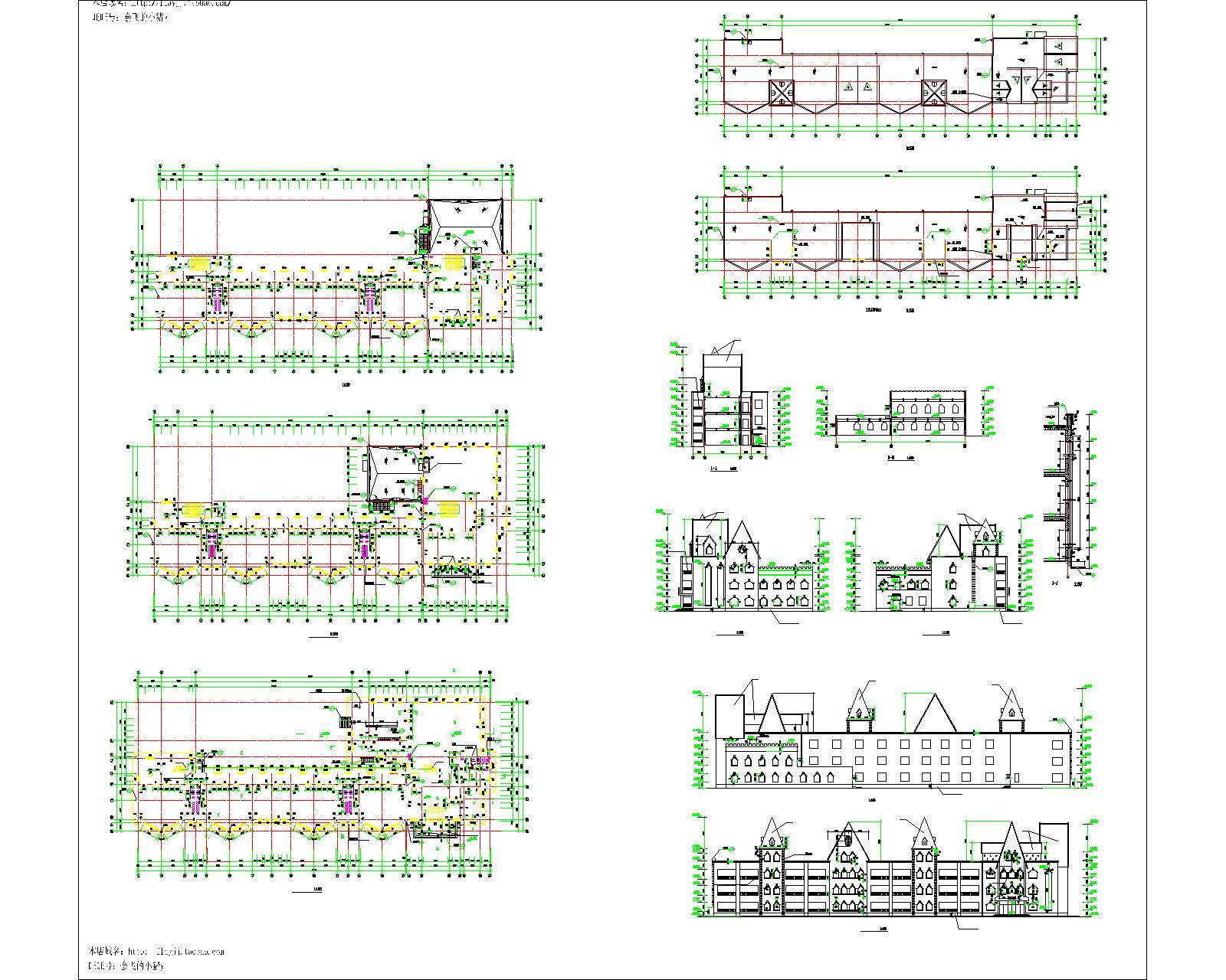 11套幼儿园建筑设计方案CAD施工图施工图下载【ID:453957134】