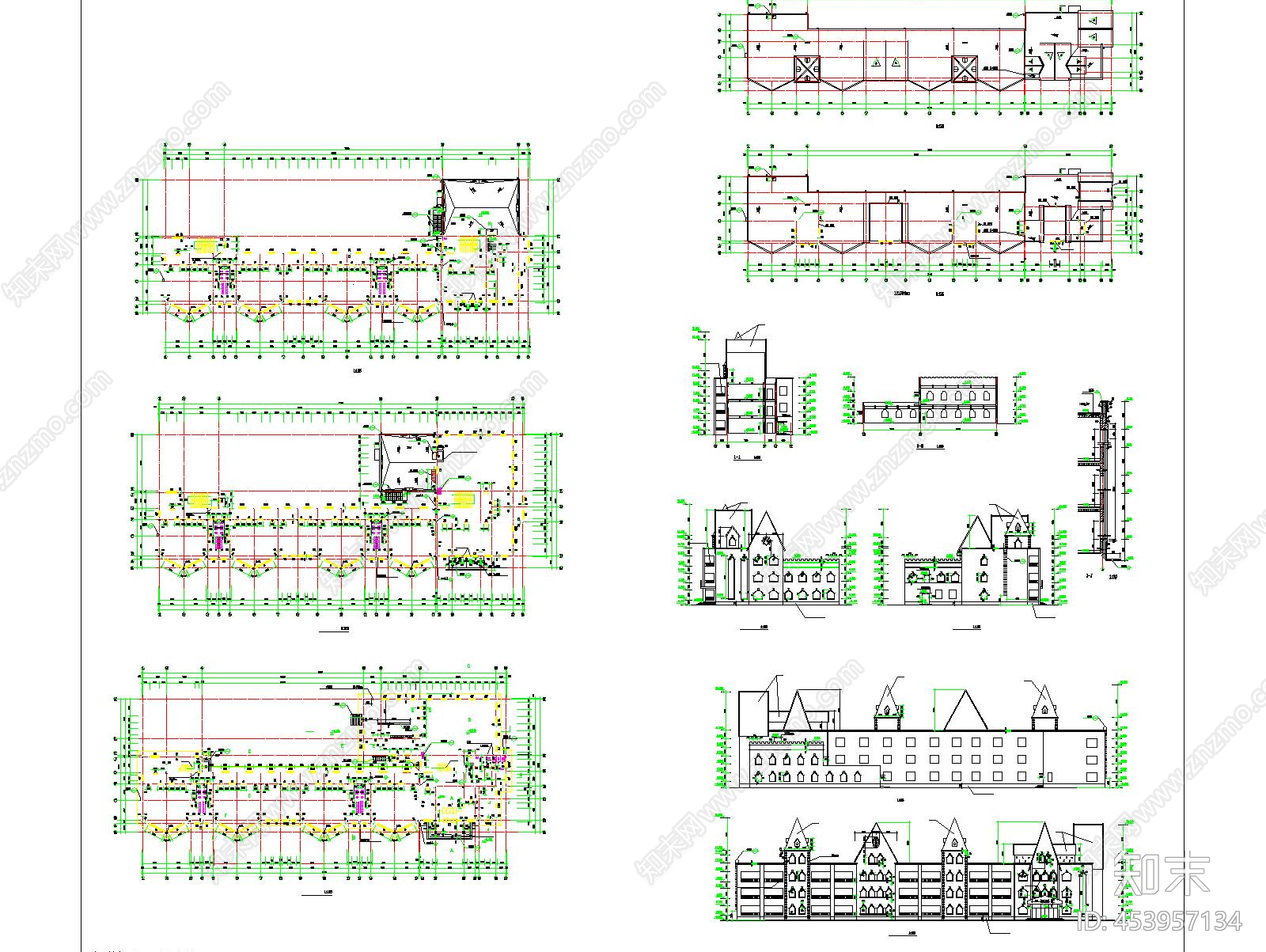 11套幼儿园建筑设计方案CAD施工图施工图下载【ID:453957134】