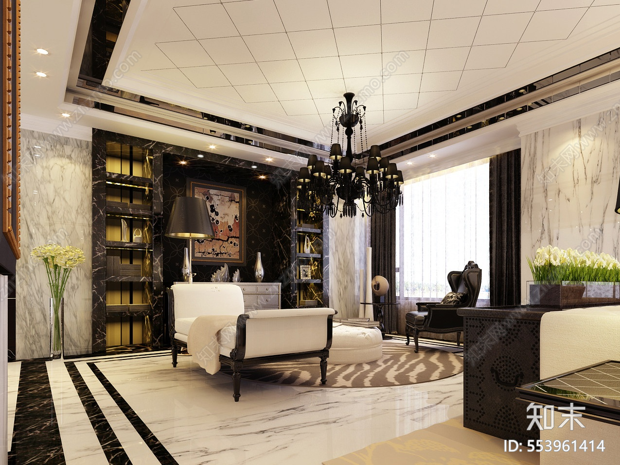 22套家装大户型四居室及以上CAD施工图施工图下载【ID:553961414】