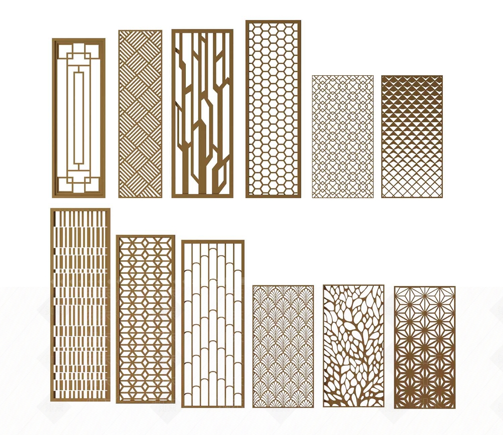 中式花格组合3D模型下载【ID:953961374】
