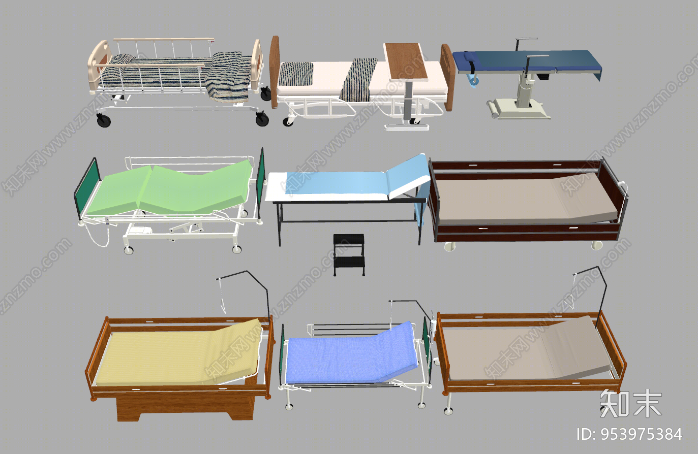 现代风格病床SU模型下载【ID:953975384】