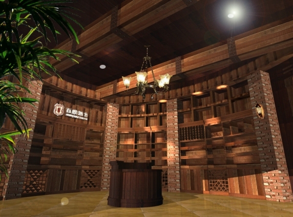 红酒专卖店施工图和效果图cad施工图下载【ID:753976770】