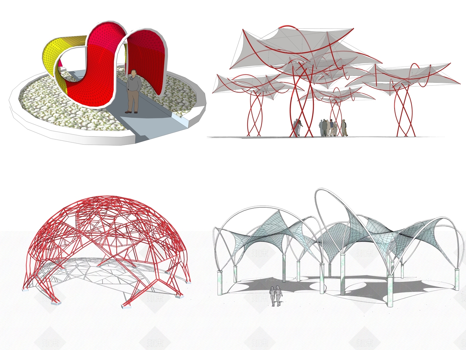 现代风格膜亭SU模型下载【ID:553988038】