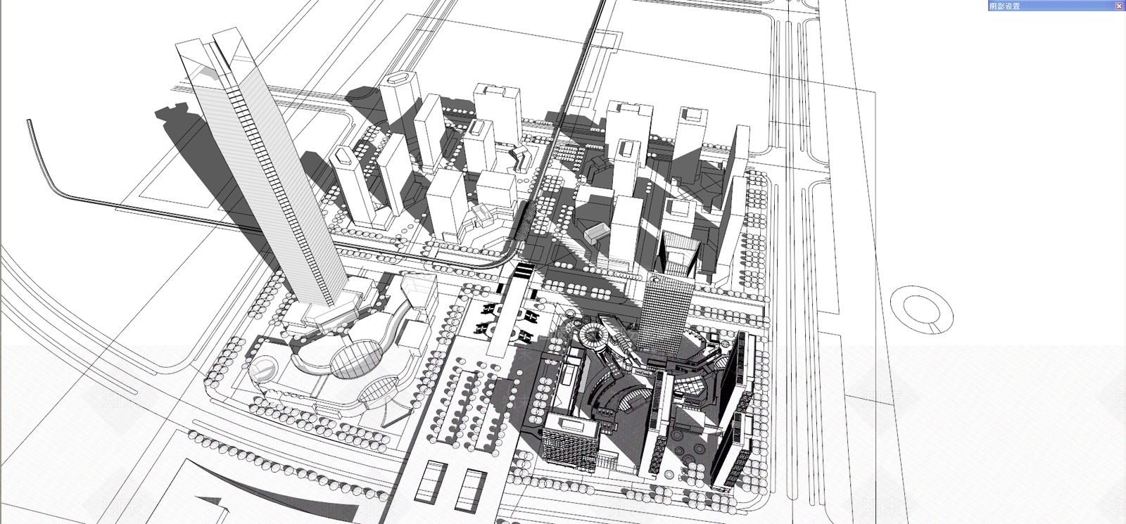 现代商场建筑SU模型草图