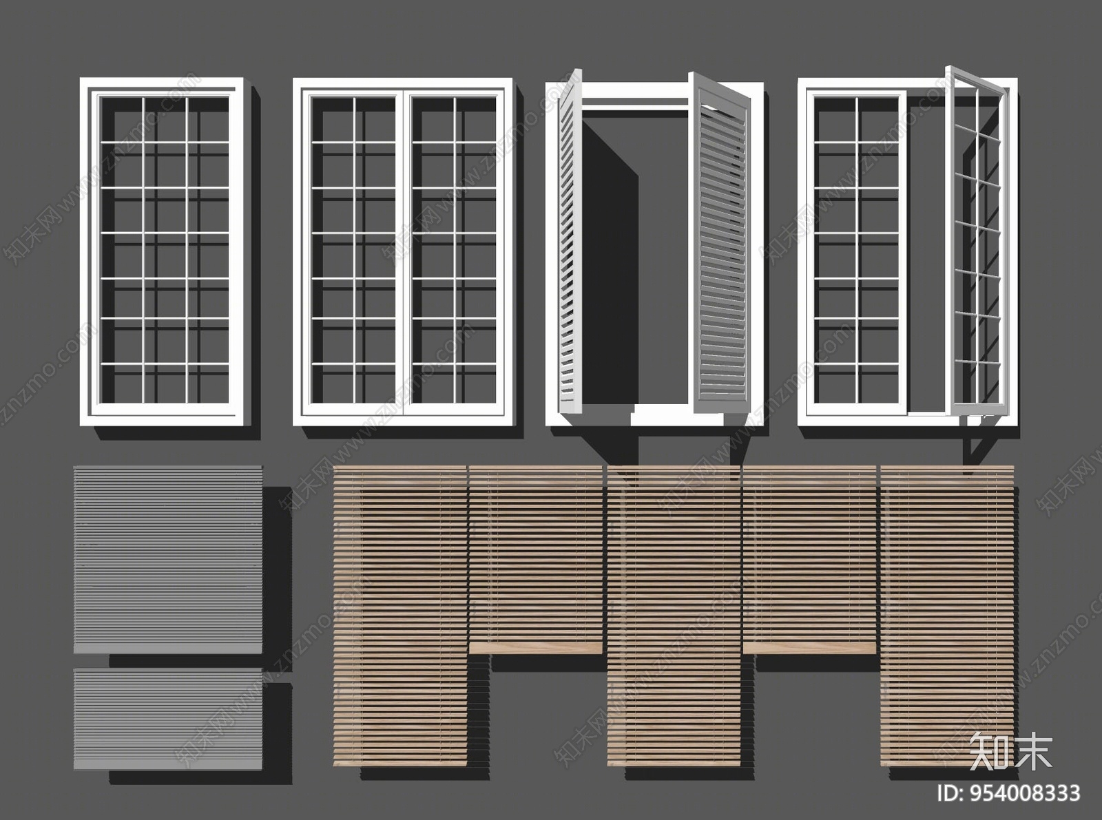 现代百叶窗SU模型下载【ID:954008333】