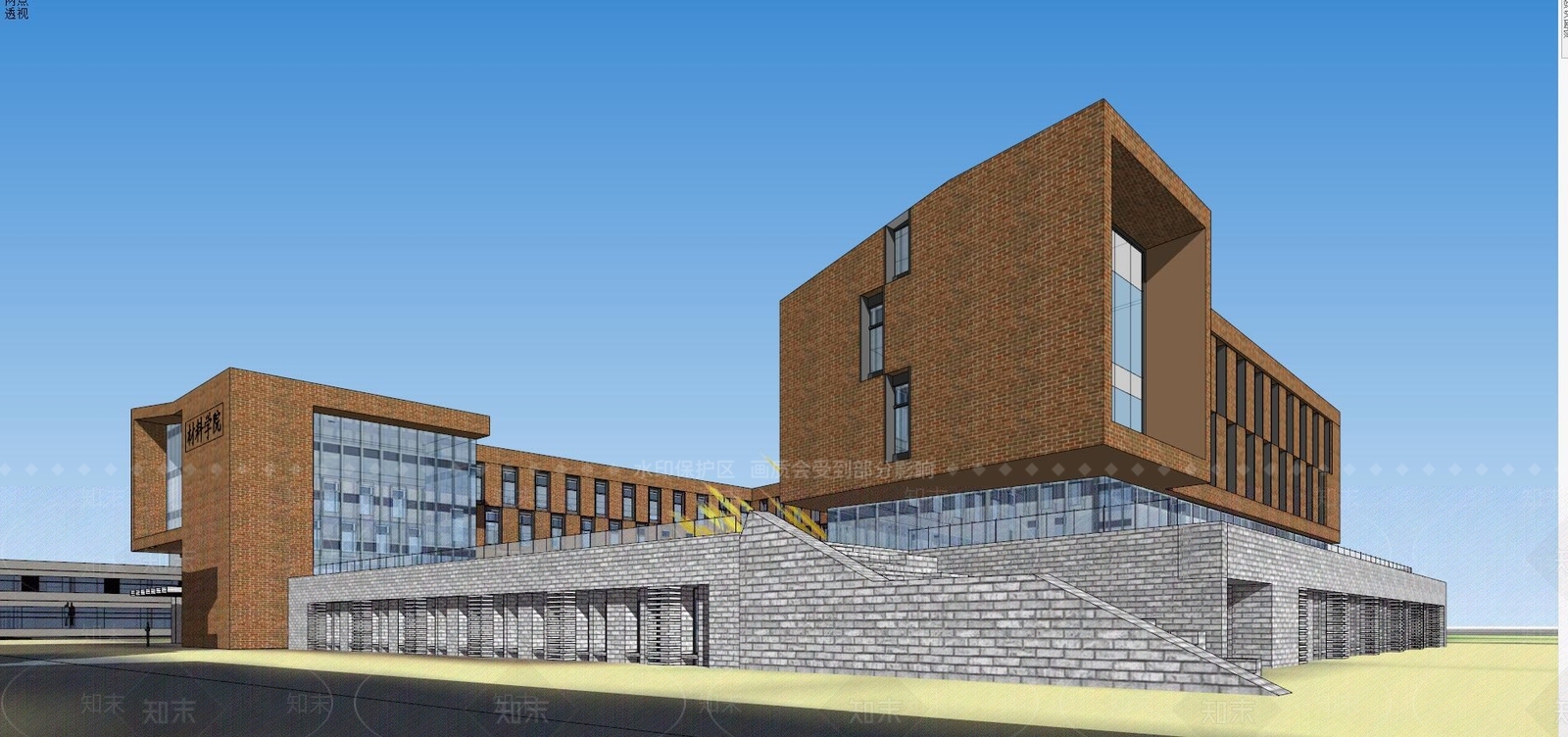 现代大学校区设计SU模型下载【ID:854083319】