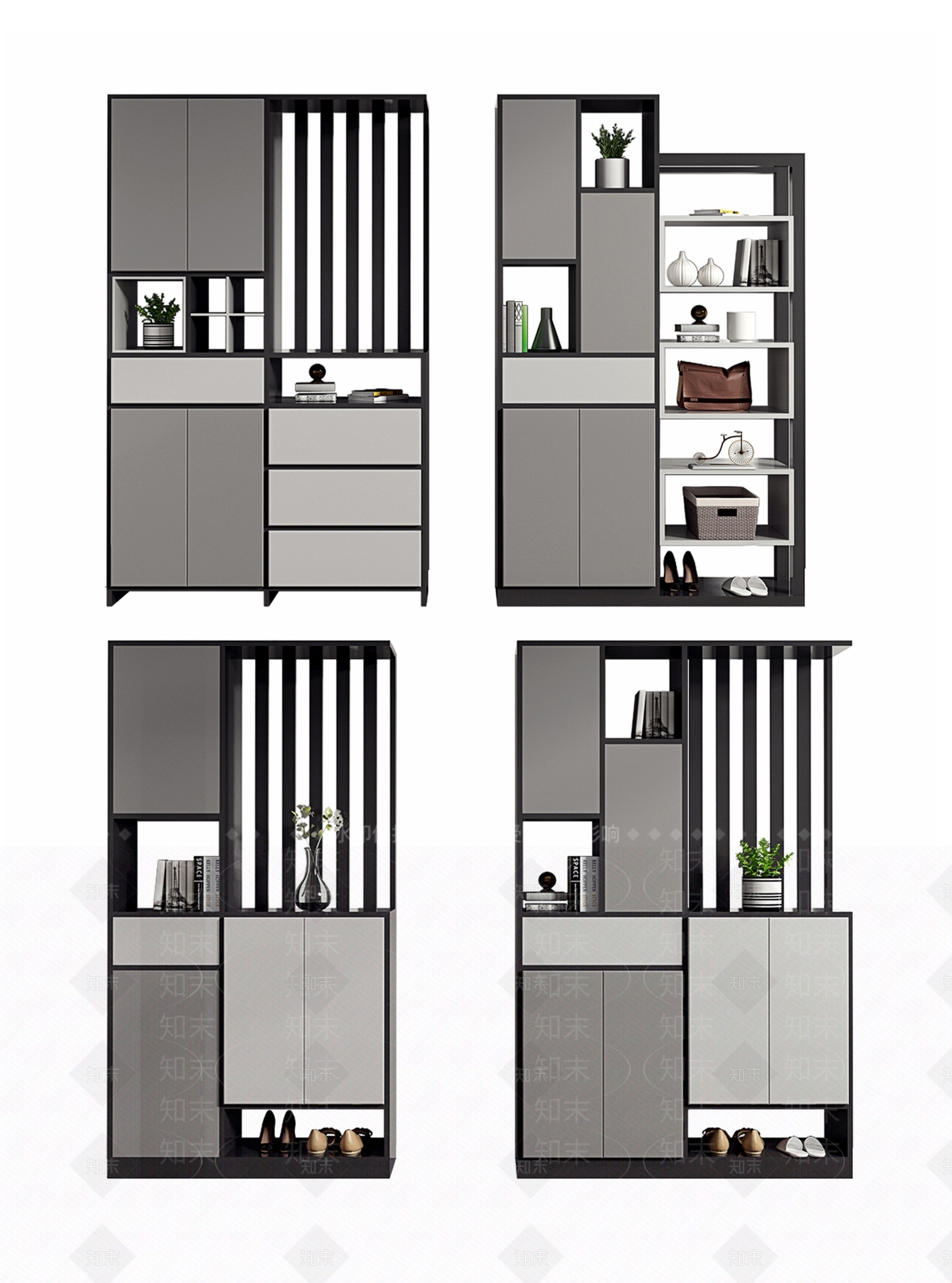现代简约门厅鞋柜3D模型下载【ID:954092344】