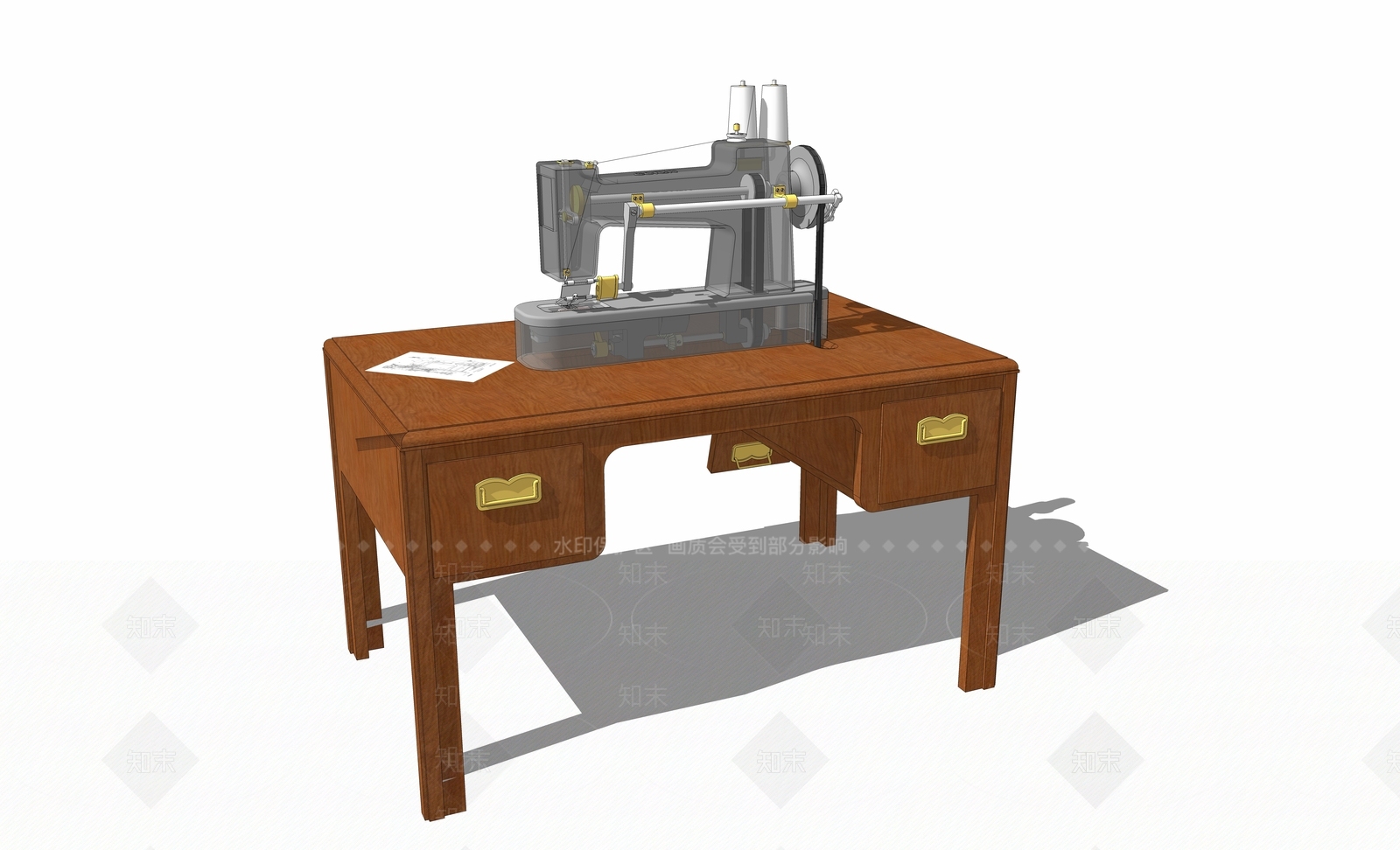 现代风格缝纫机SU模型下载【ID:954102613】
