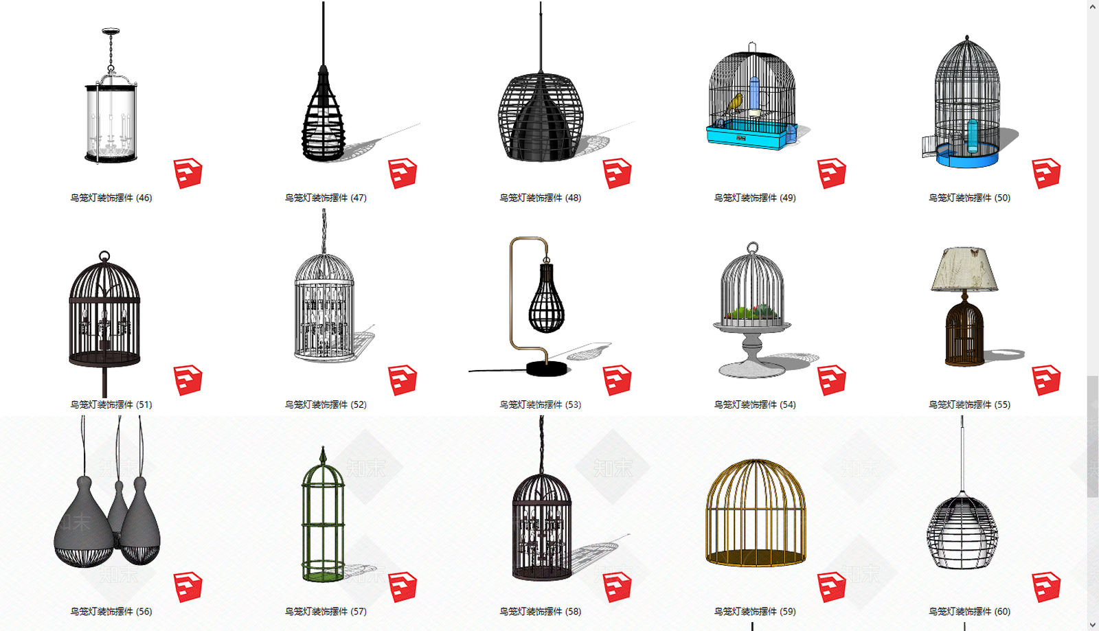 现代风格鸟笼SU模型下载【ID:454118512】