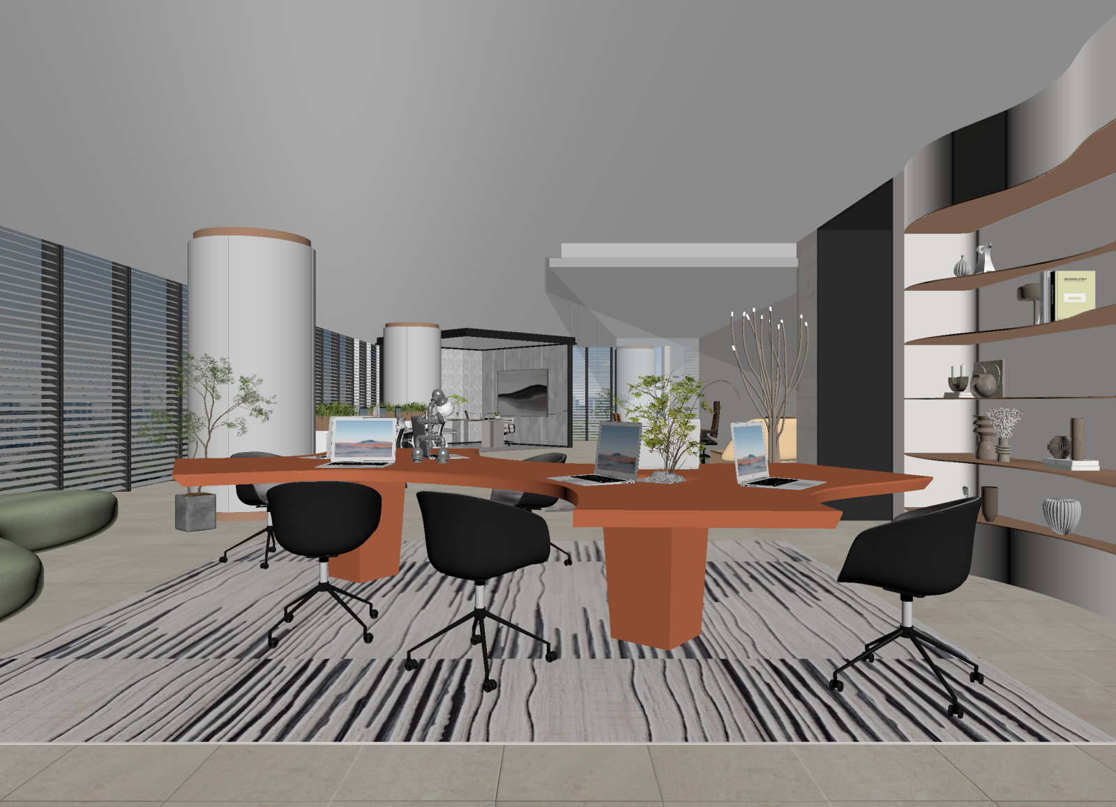 现代办公大厅3D模型下载【ID:1215179438】