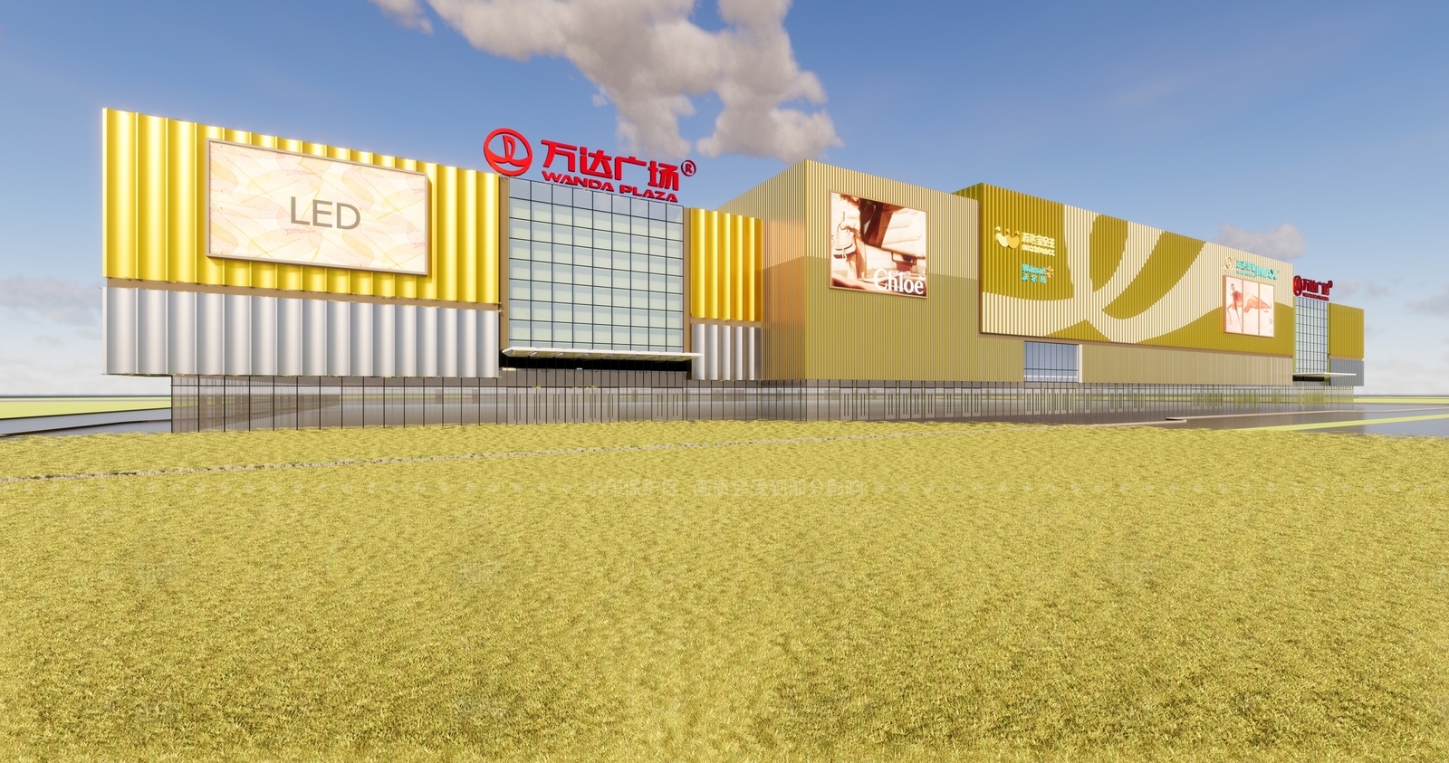 其他风格万达广场SU模型下载【ID:454139061】