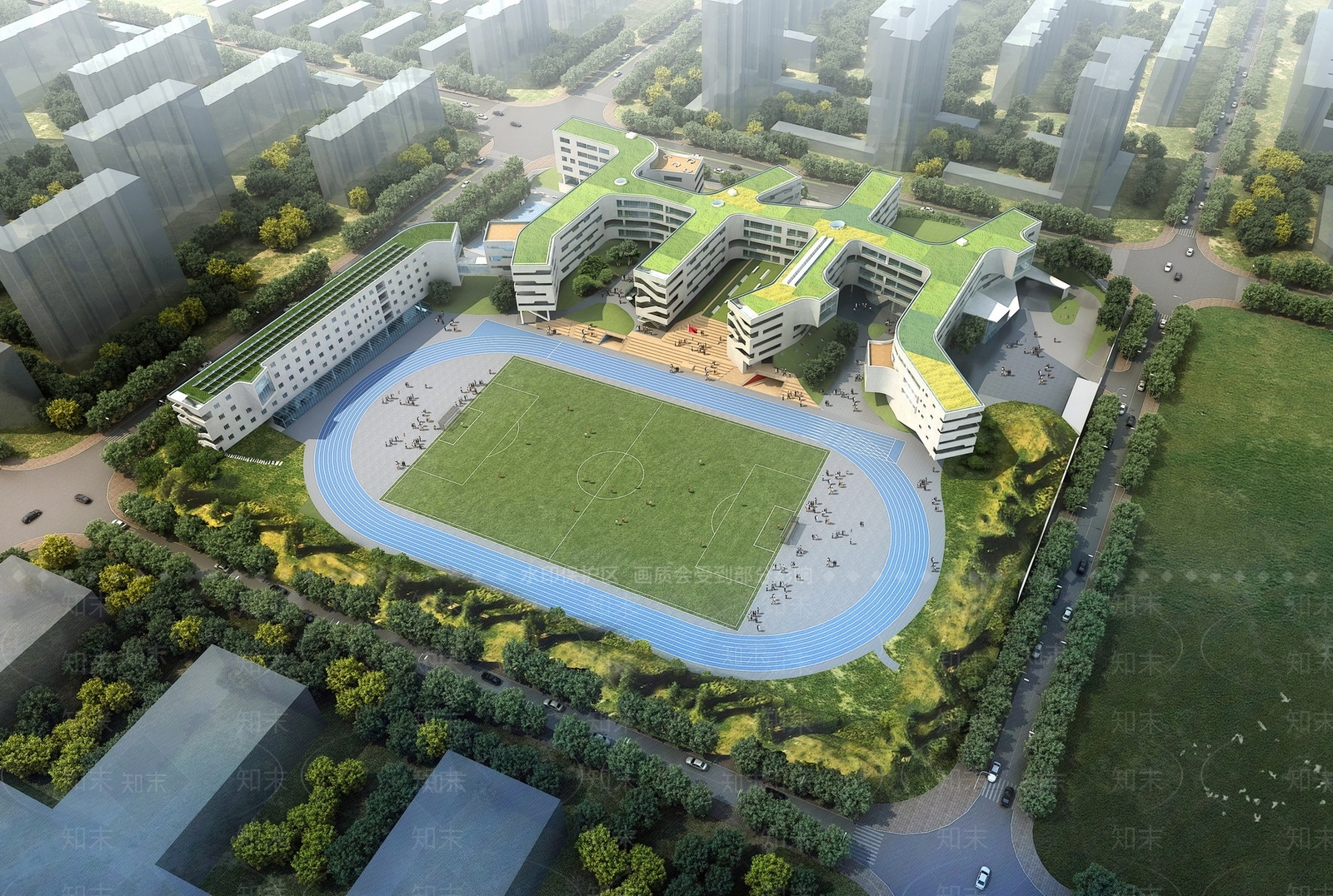 现代风格中小学SU模型下载【ID:854146270】