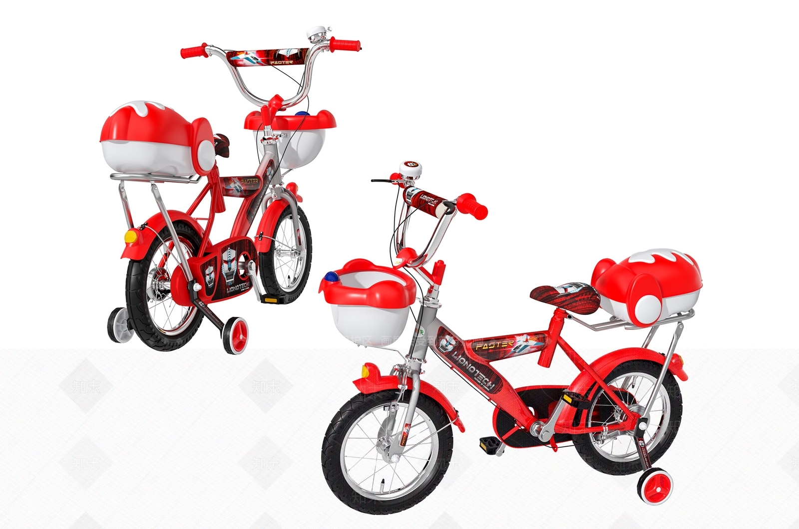 现代儿童自行车3D模型下载【ID:954150138】