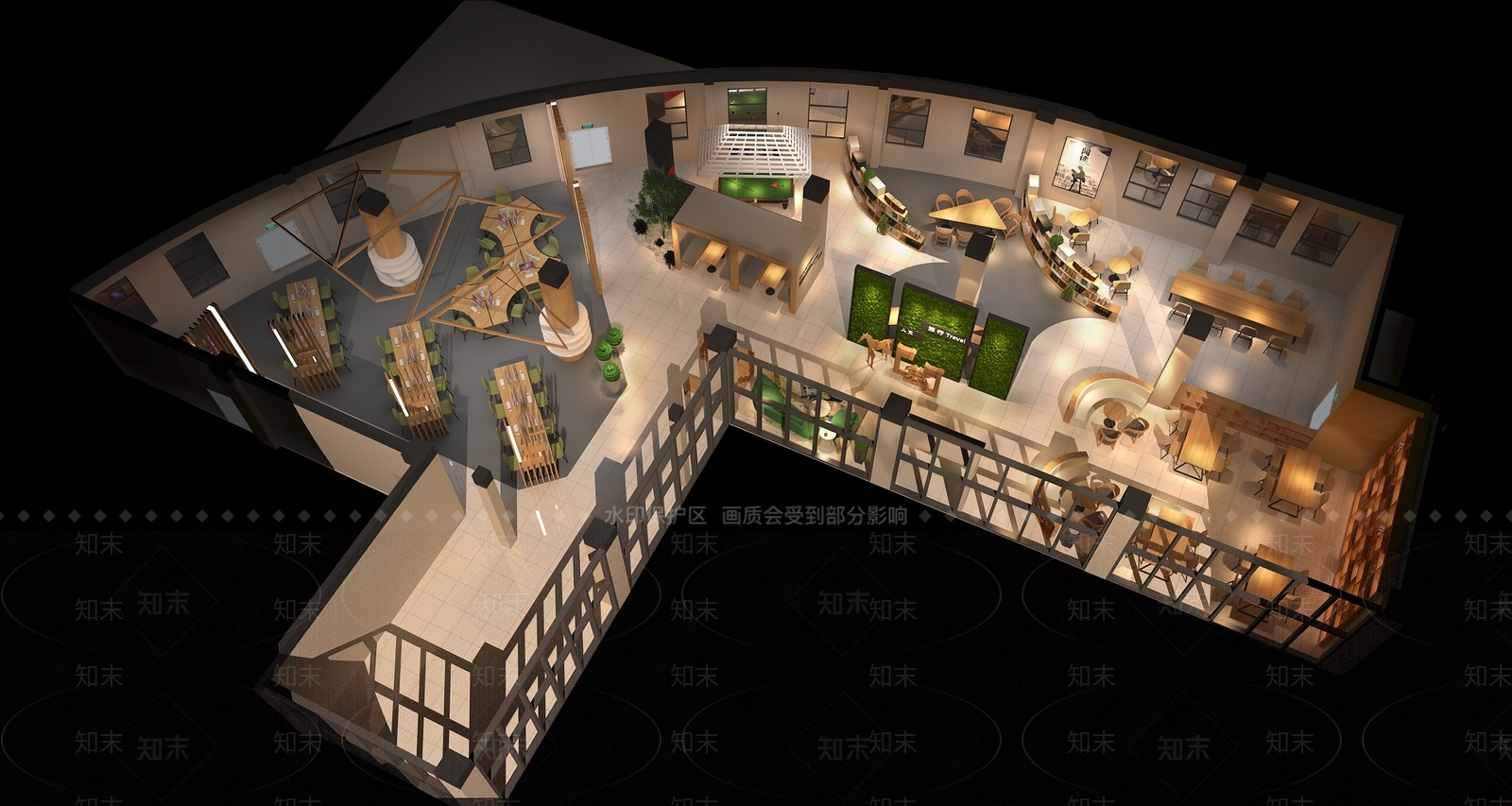 现代图书阅览室3D模型下载【ID:854155244】