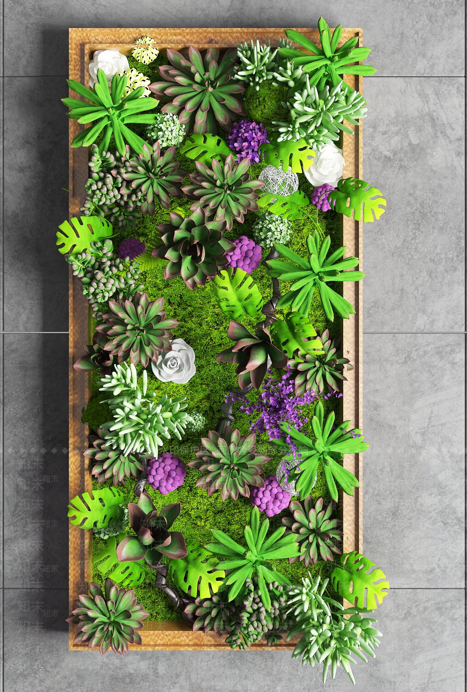 北欧绿植墙3D模型下载【ID:454172248】