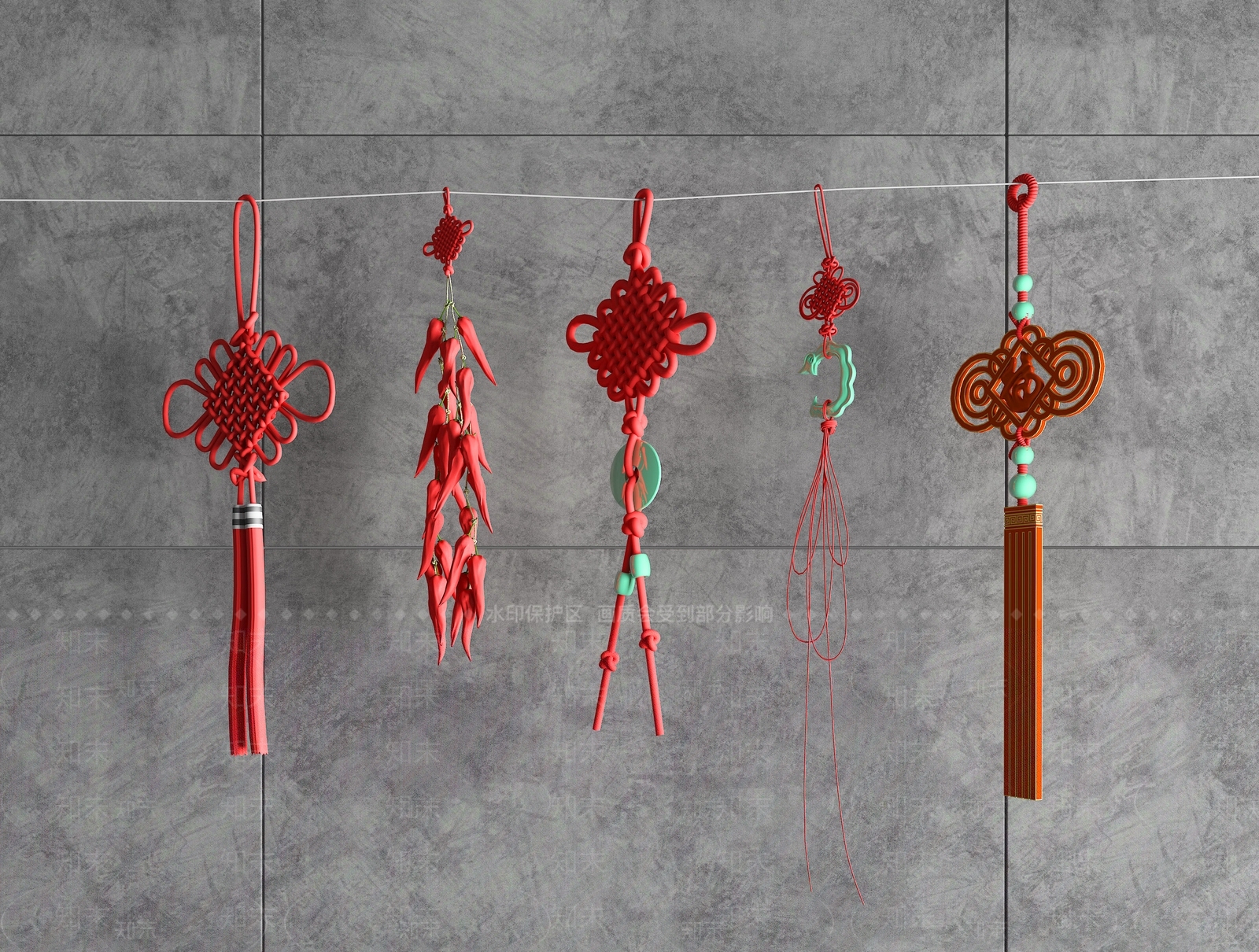 新中式中国结3D模型下载【ID:254174210】