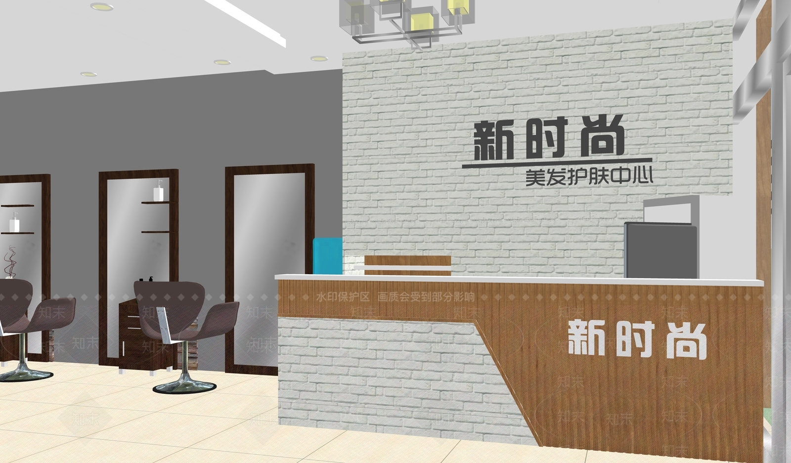 工业风格理发店SU模型下载【ID:554182001】