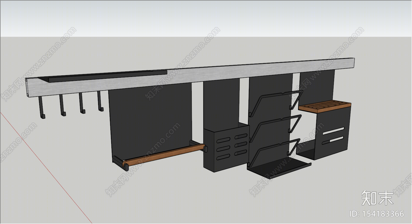 现代风格厨房用品组合SU模型下载【ID:154183366】