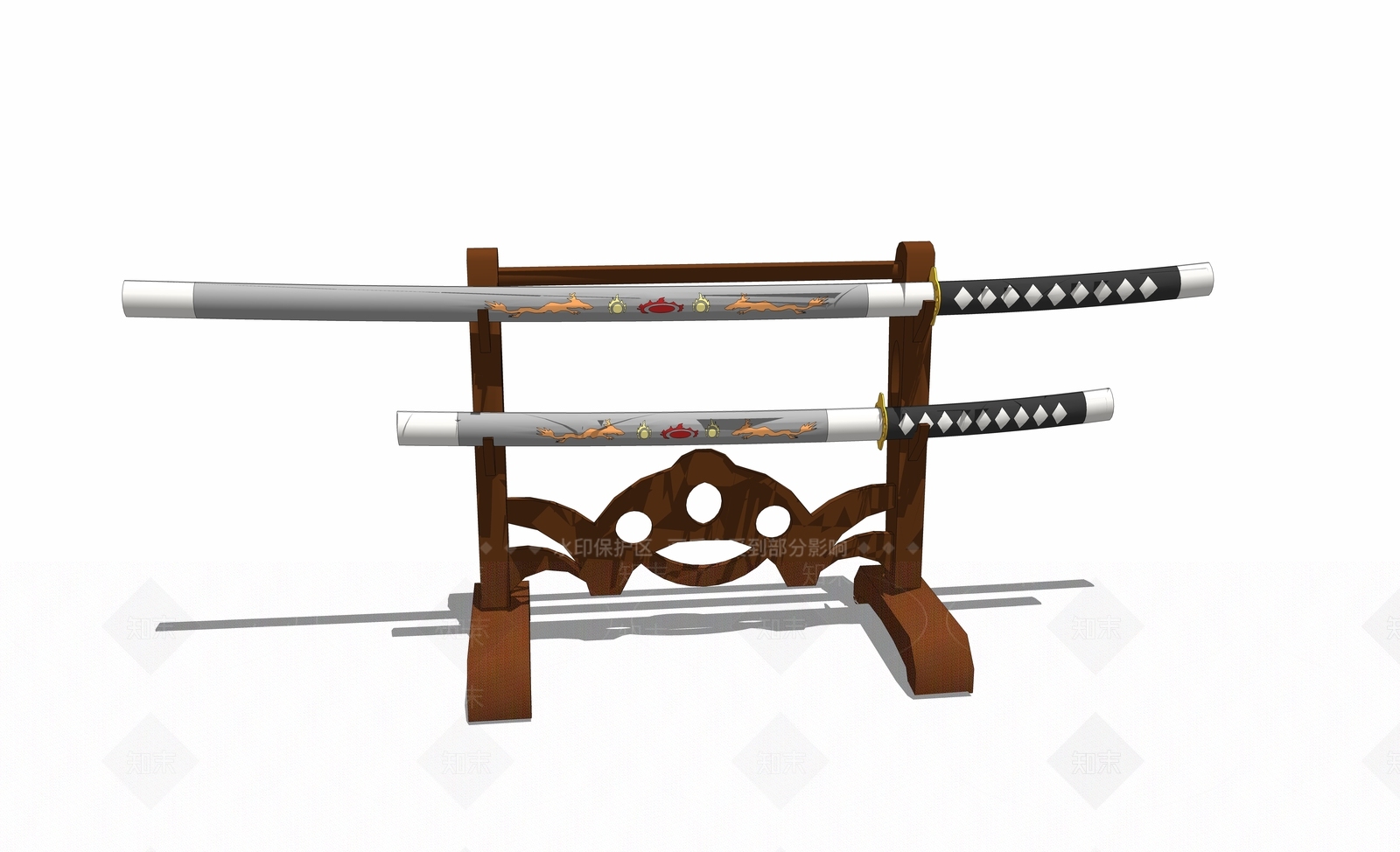 现代风格刀剑SU模型下载【ID:854198816】