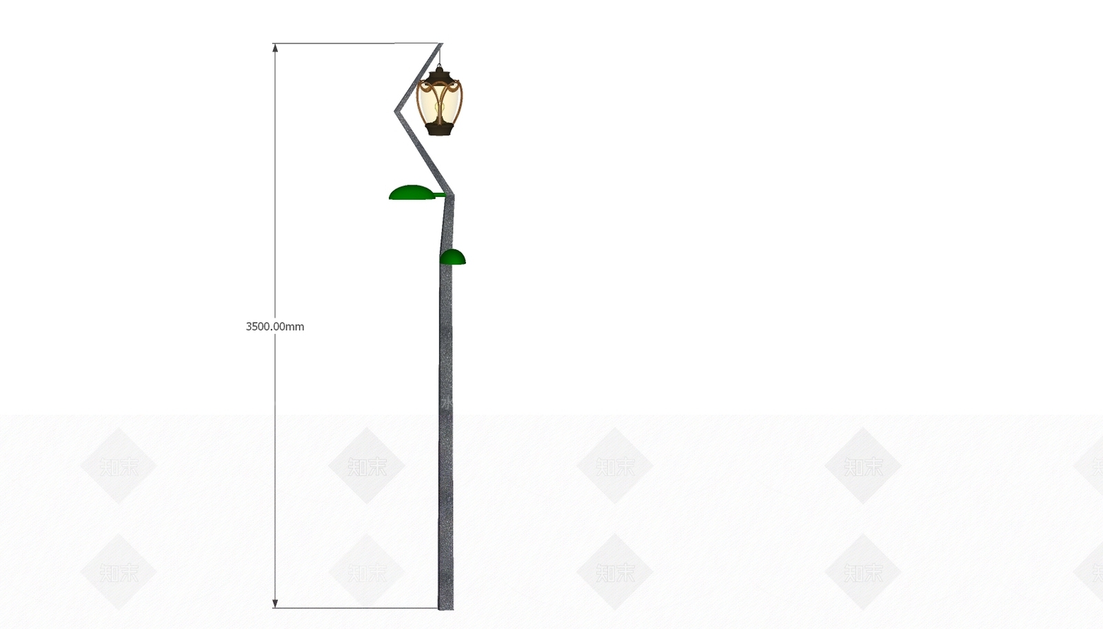 古典花朵路灯SU模型下载【ID:354243557】