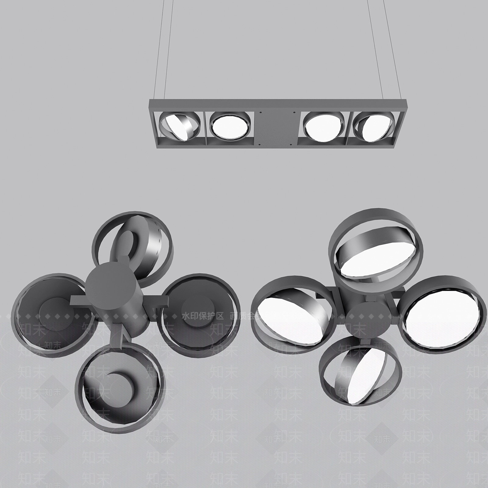 现代金属吊顶3D模型下载【ID:654259609】