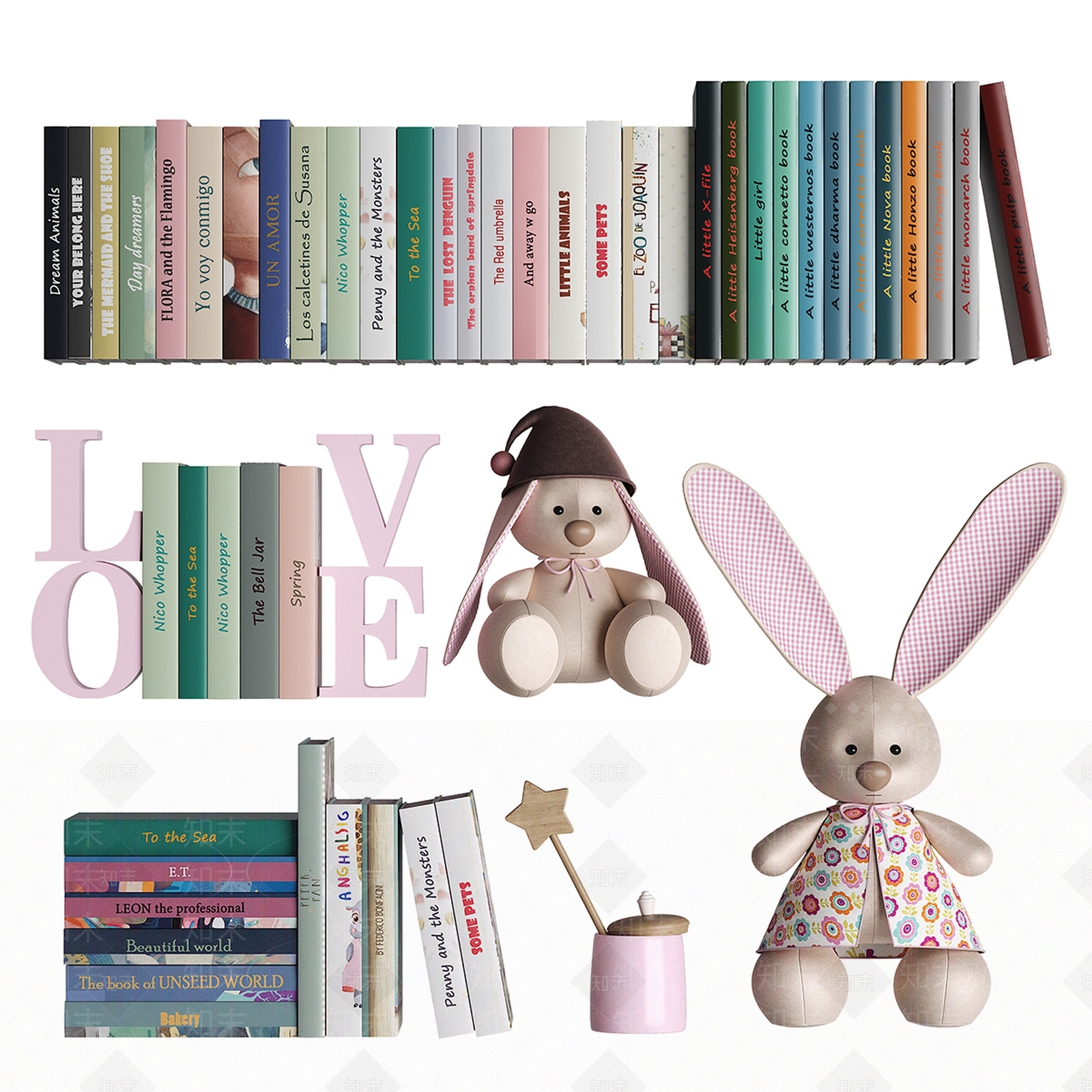 现代儿童书籍3D模型下载【ID:554277186】