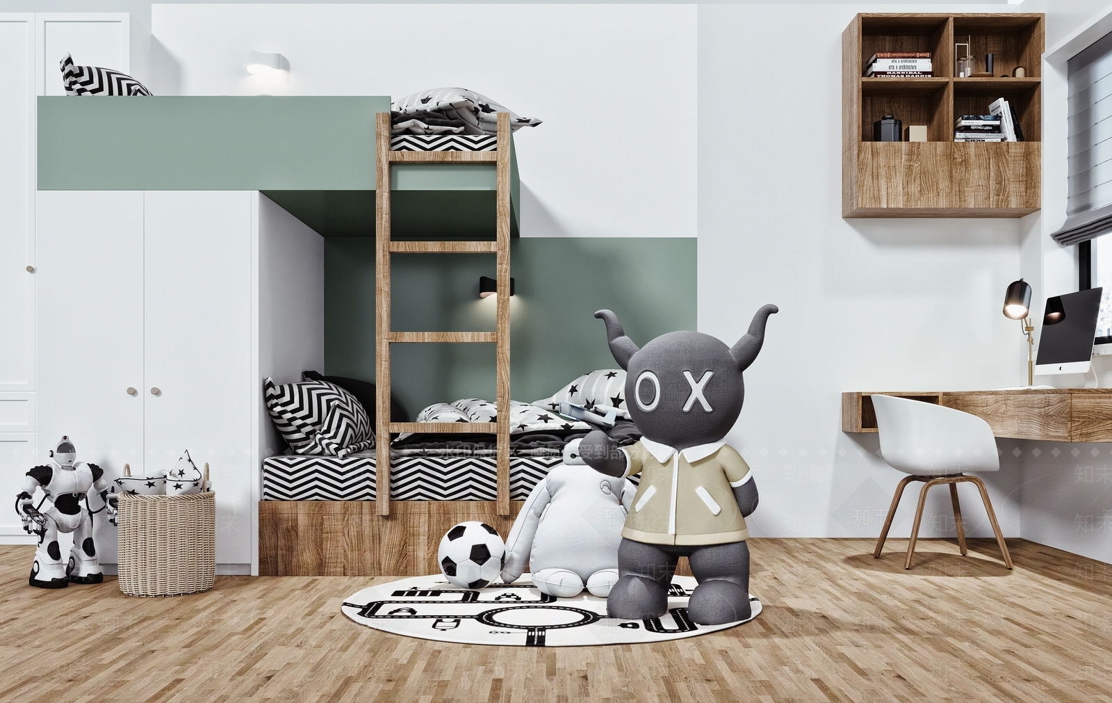 现代儿童房3D模型下载【ID:754280112】