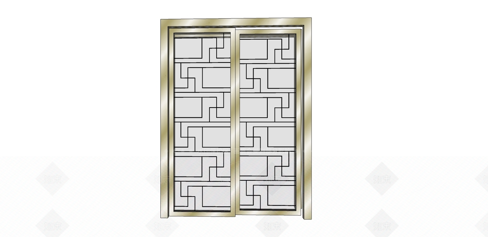 欧式风格推拉门SU模型下载【ID:254321267】