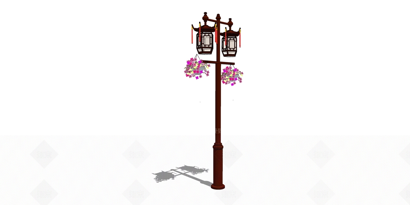 中式风格路灯SU模型下载【ID:354387521】