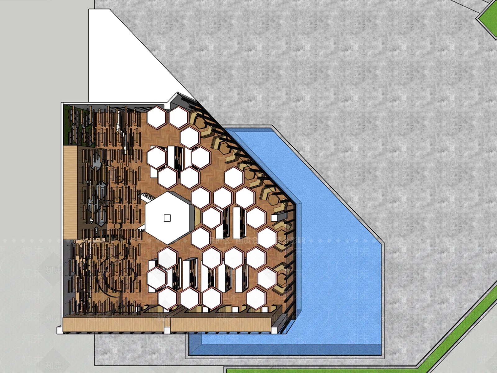 北欧风格书吧SU模型下载【ID:554419733】