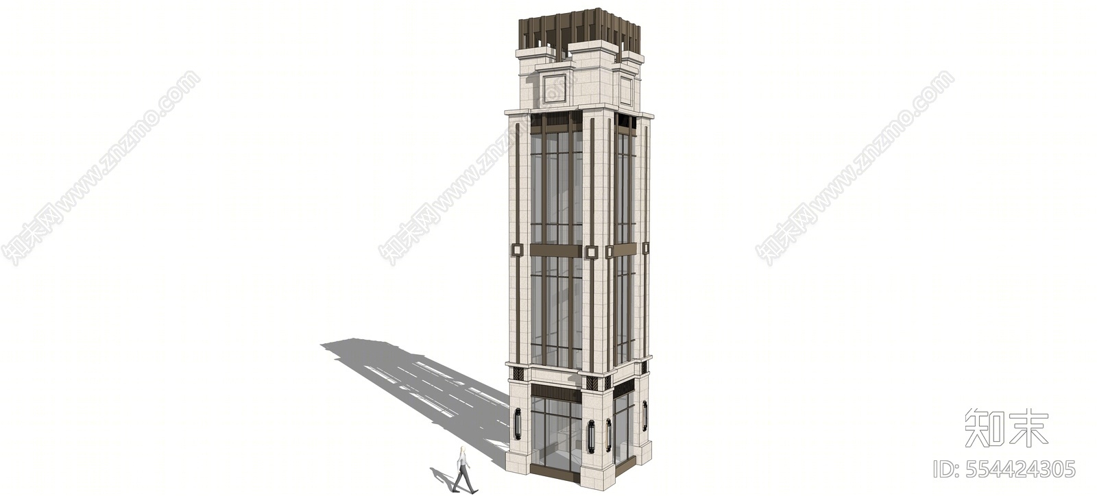 现代风格塔楼SU模型下载【ID:554424305】