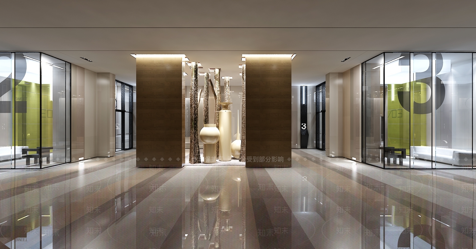 现代商城过道3D模型下载【ID:154432719】
