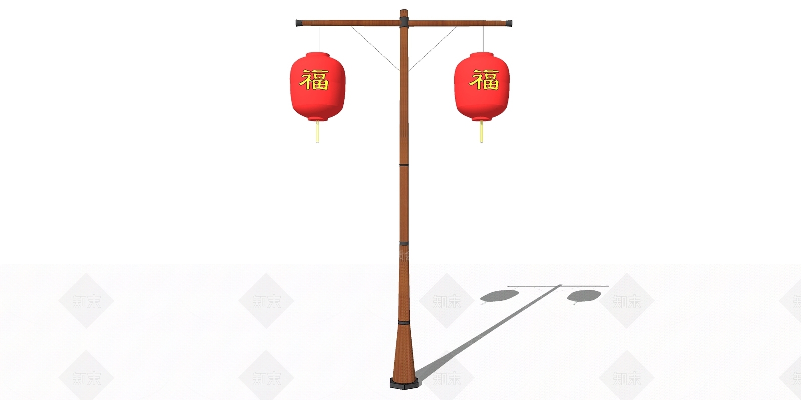 新中式风格路灯SU模型下载【ID:354434526】