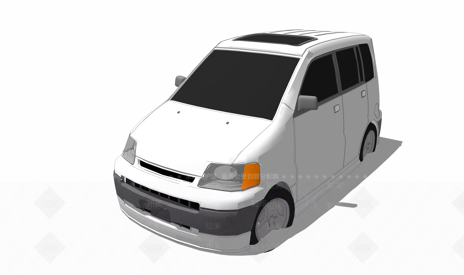 现代风格面包车SU模型下载【ID:454446180】