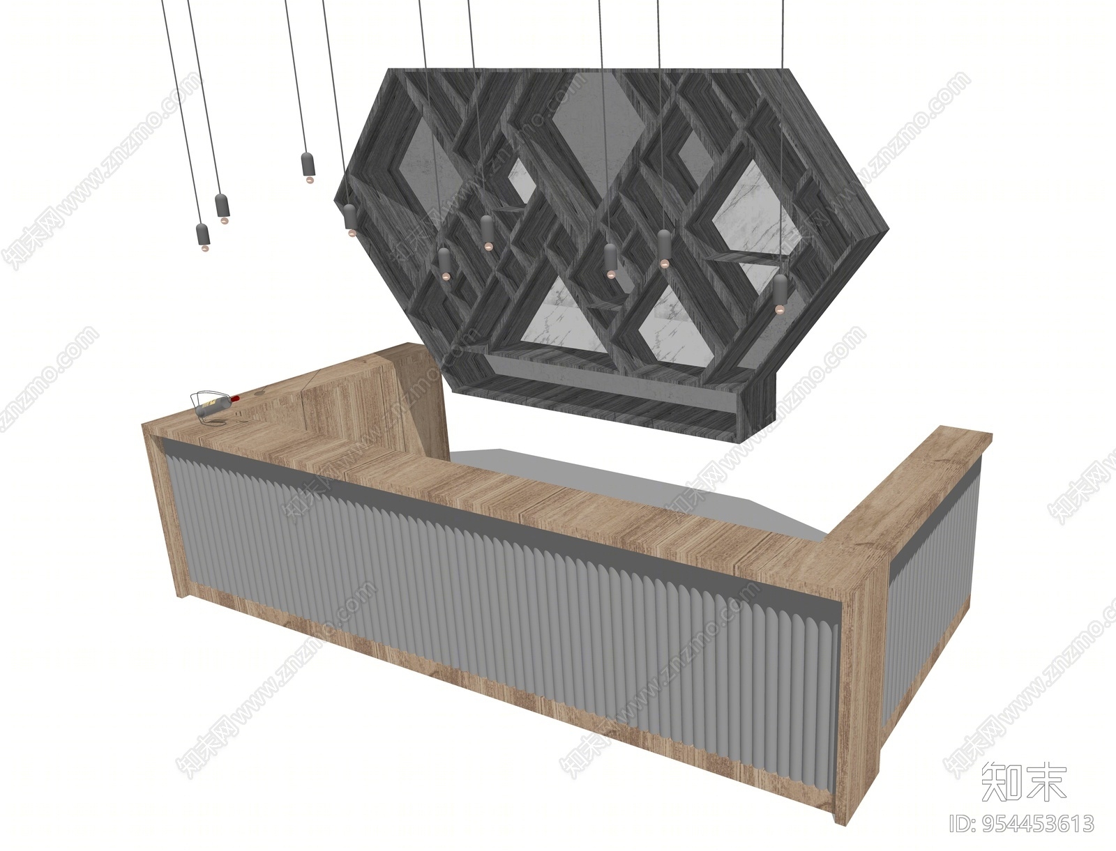现代风格收银台SU模型下载【ID:954453613】