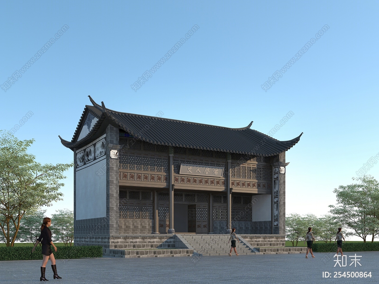 中式古建筑寺庙3D模型下载【ID:254500864】