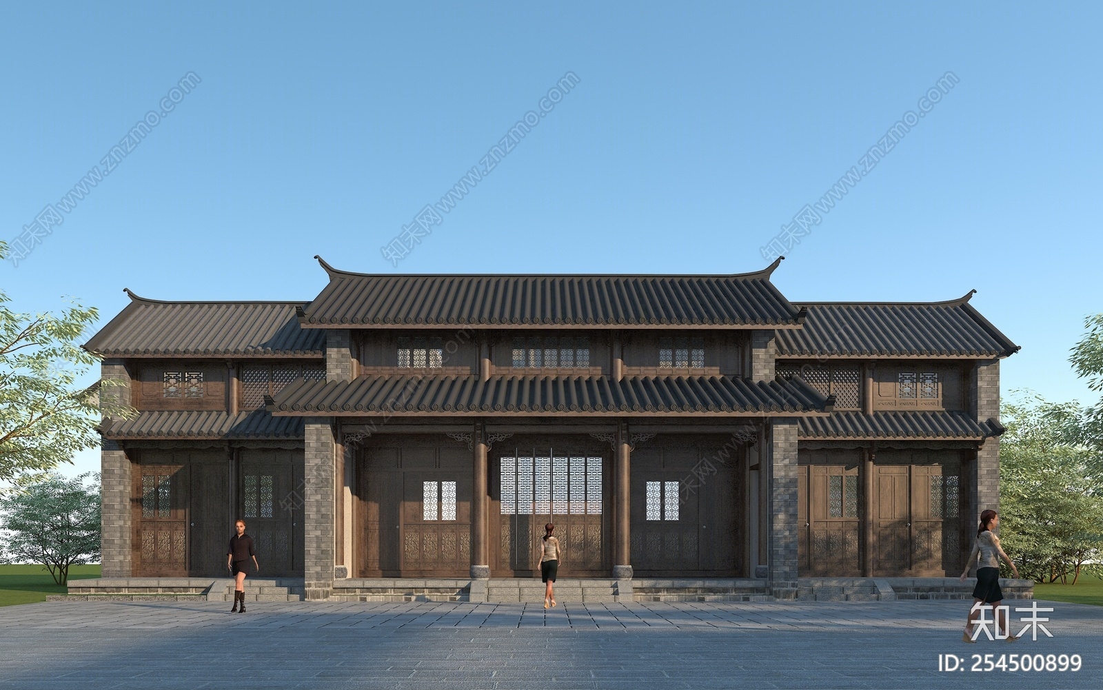 中式古建筑传统民居3D模型下载【ID:254500899】