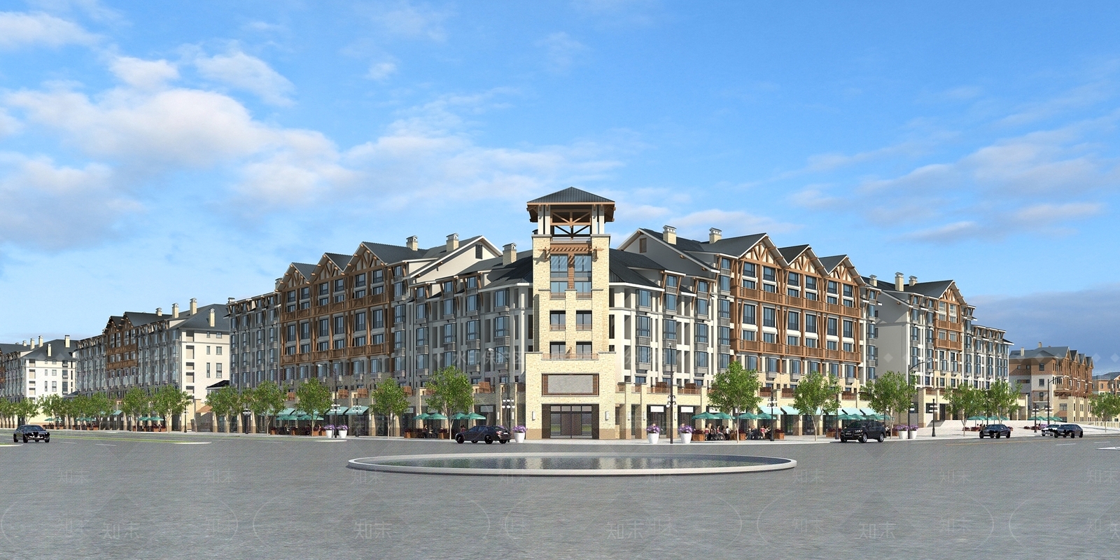 新中式街景门市商业街3D模型下载【ID:554501137】