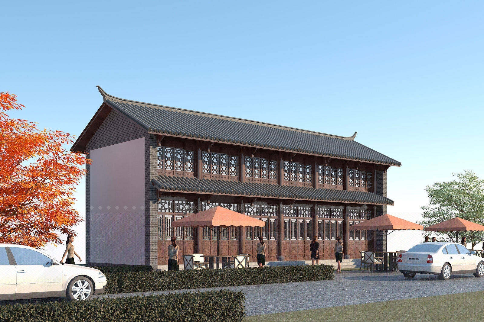 中式古建筑商业街3D模型下载【ID:254501890】