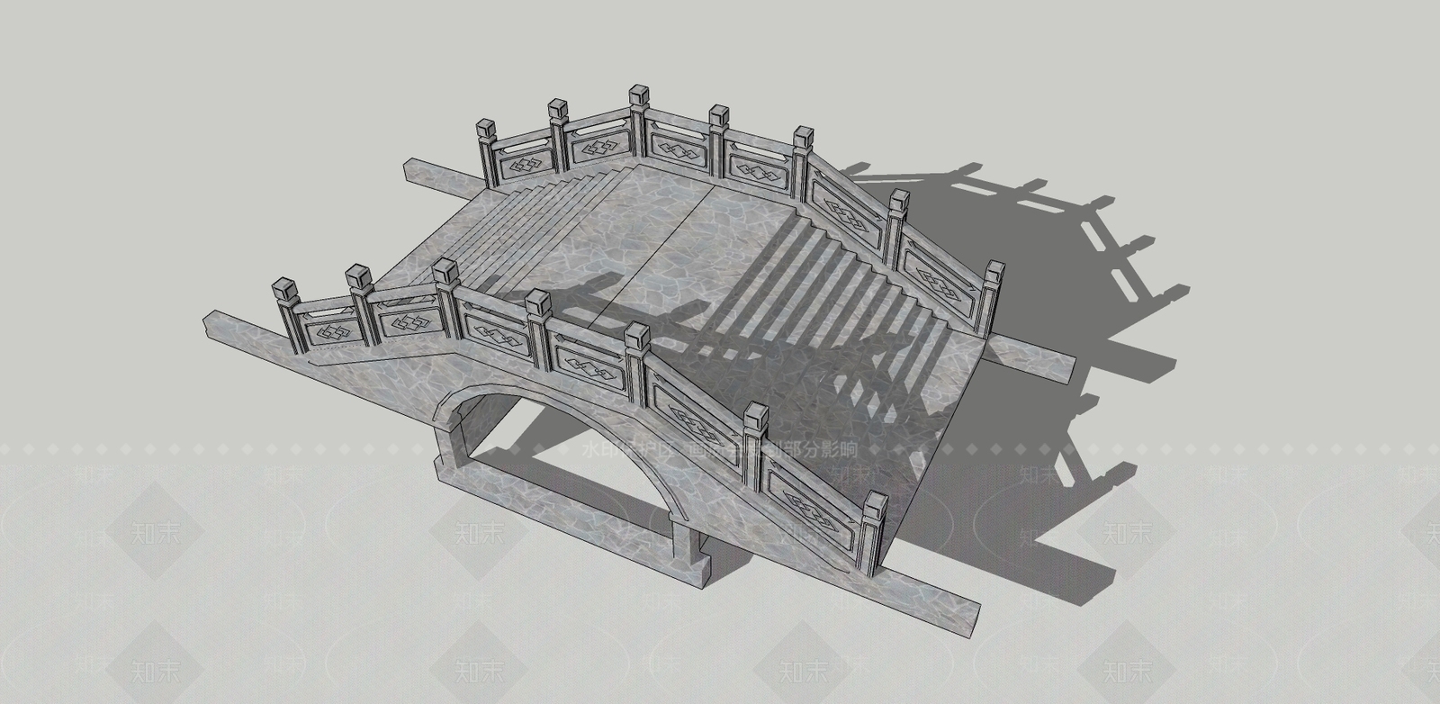 中式风格小桥SU模型下载【ID:754525732】