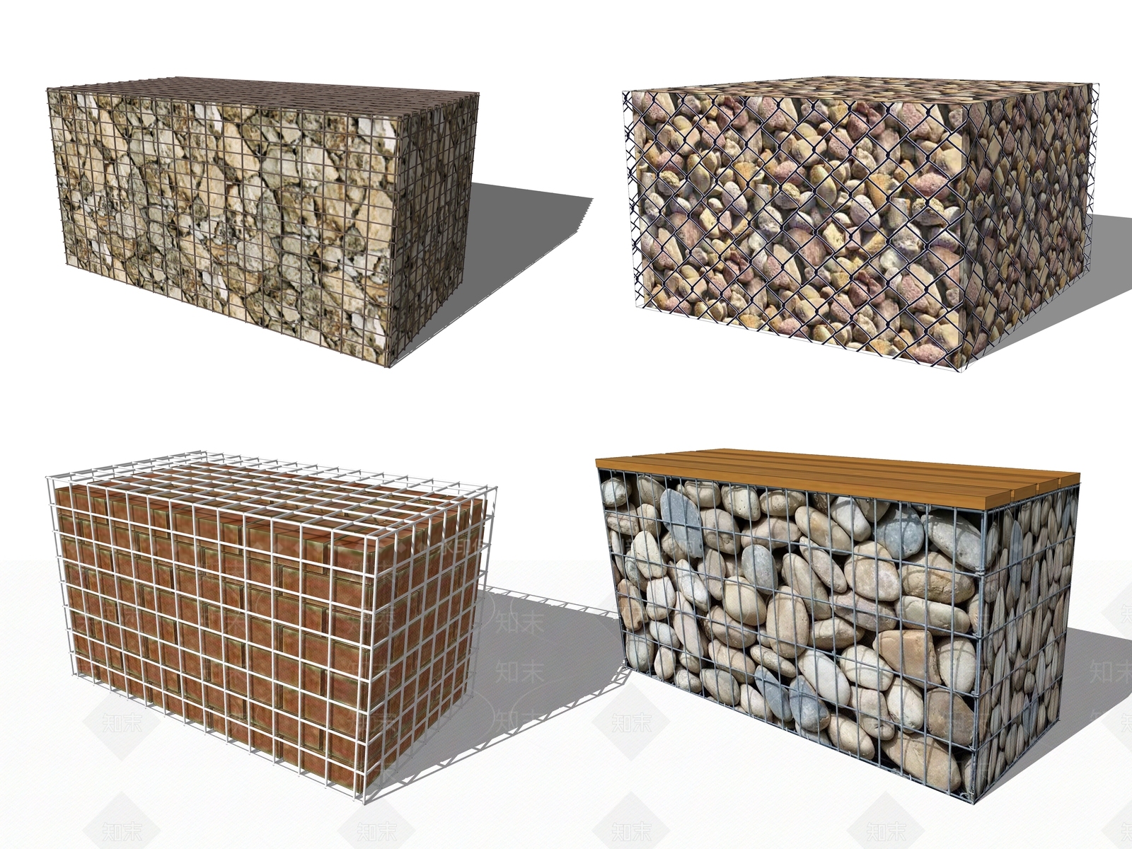 现代风格乡村民宿农家乐石笼SU模型下载【ID:754534051】