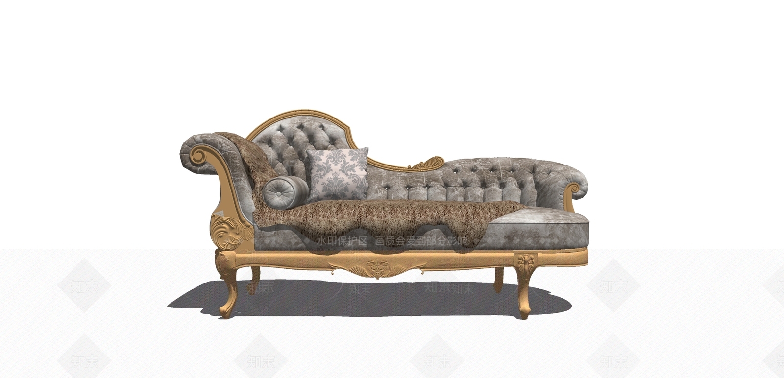 欧式风格贵妃椅SU模型下载【ID:454581437】