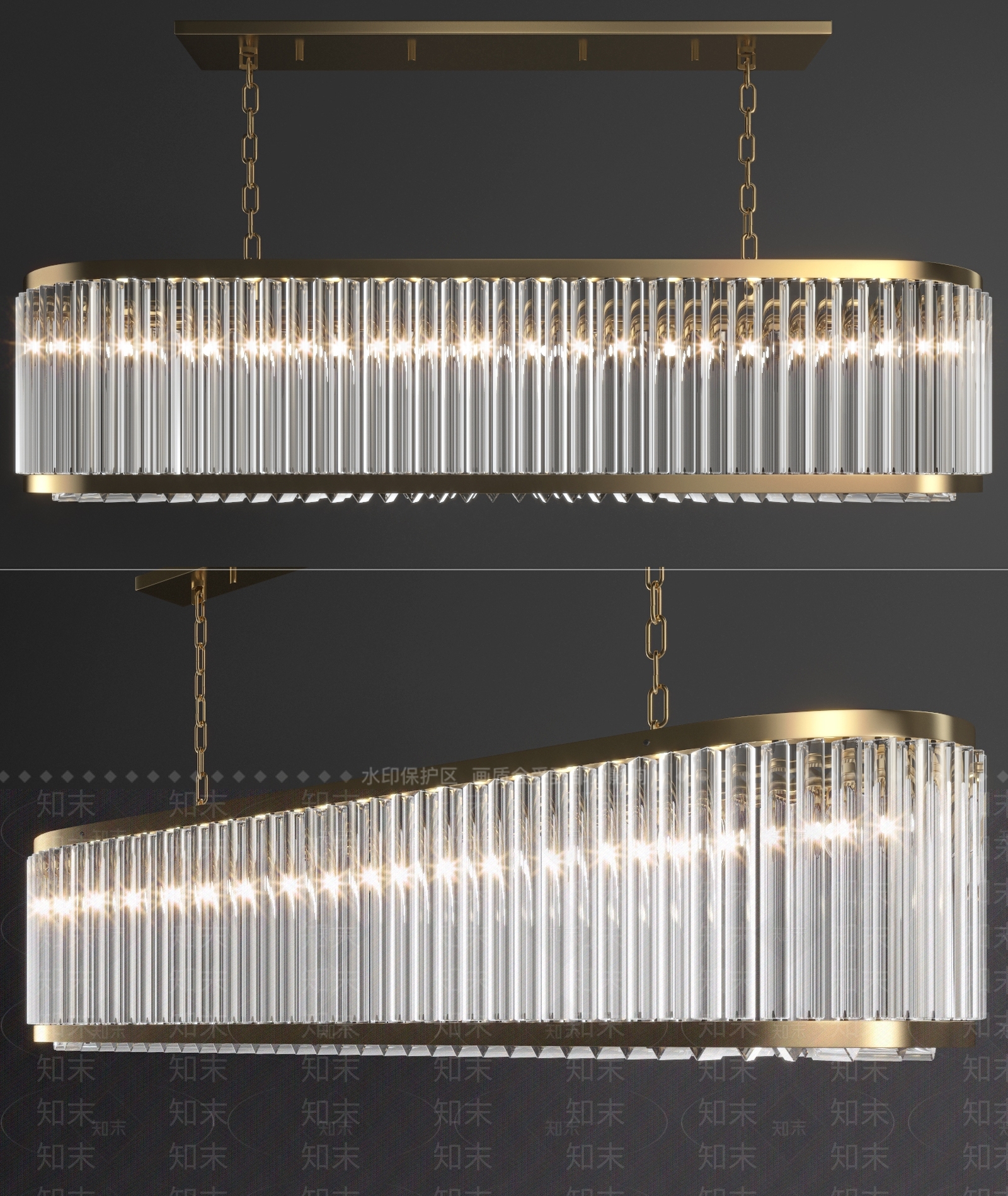 现代售楼处大堂水晶灯3D模型下载【ID:154646433】