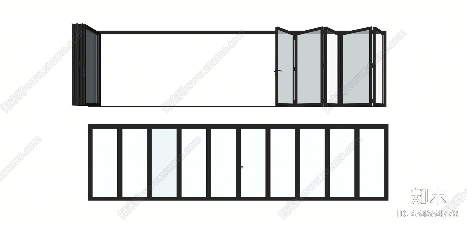 现代折叠门SU模型下载【ID:454654778】