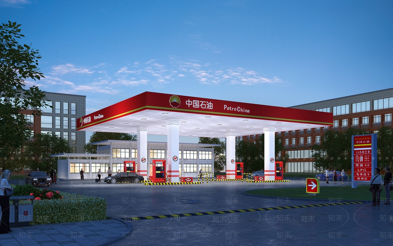 现代加油站3D模型下载【ID:454657168】
