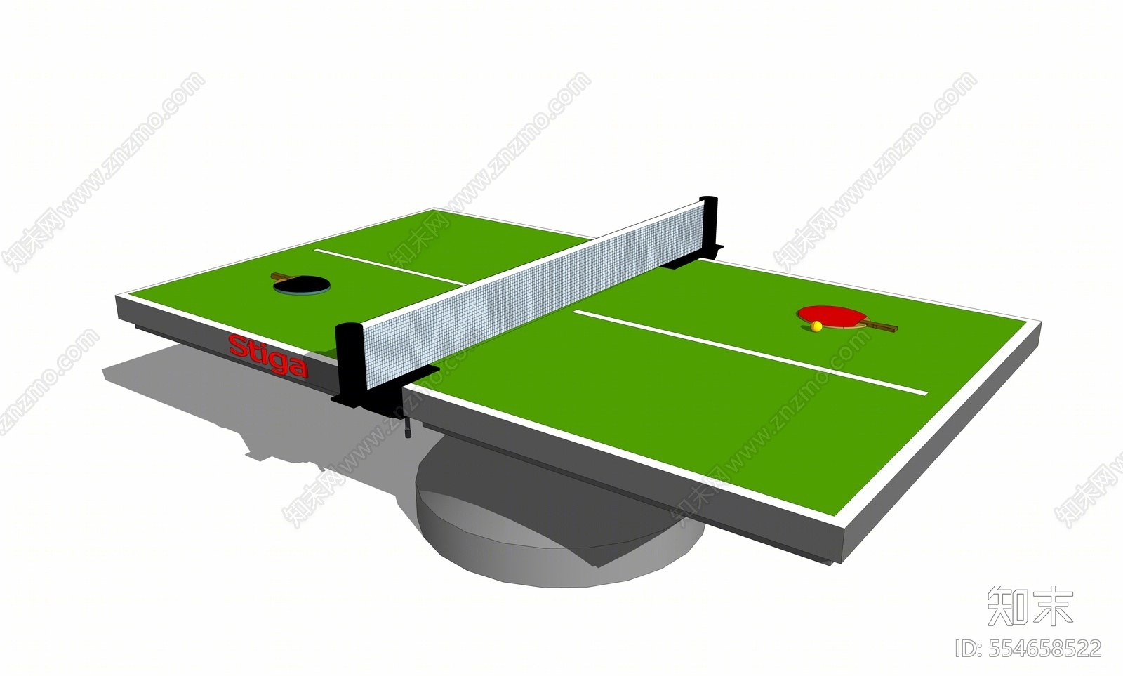 现代风格乒乓球桌SU模型下载【ID:554658522】